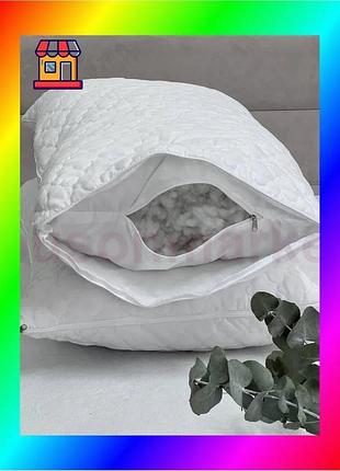 Bs подушка ecotton 50х70 best mix см антиаллергенная из микрофибры для сна с чехлом на молнии легкая п bas77/n