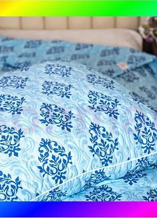 Bs подушка ecotton 60х60 best mix см гіпоалергенна блакитна для сну натуральна квадратна з холлофайбер bas77/n