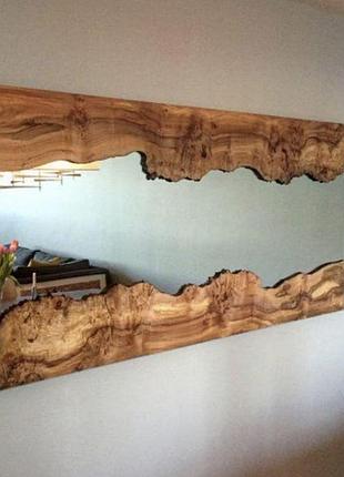 Настінне дзеркало live edge з натуральним деревом та живим краєм 120×70 см