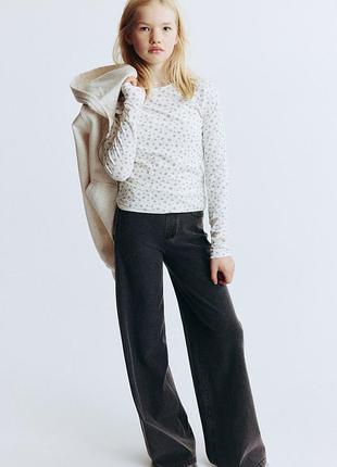 Детские широкие брюки джеггинсы с эффектом денима h&amp;m