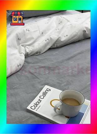 Bs комплект постільної білизни best mix ecotton двоспальний 180х215 см бежевий сатин для ліжка м'який bas77/n