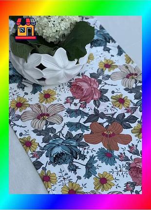 Bs ранер дорожка ecotton best mix duck 45x170 см водоотталкивающая для обеденного стола в цветках текс bas77/n