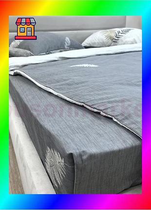 Bs простыня без резинки best mix ecotton евро 220х240 см серая из сатина для кровати мягкая и дышащая bas77/n