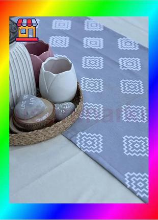 Bs ранер доріжка ecotton best mix duck 45x170 см водовідштовхувальна чорно-біла для столу сервірувальн bas77/n
