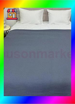 Bs покрывало ecotton pique best mix 200х230 см серое натуральное в крафтовой коробке для подарка и инт bas77/n
