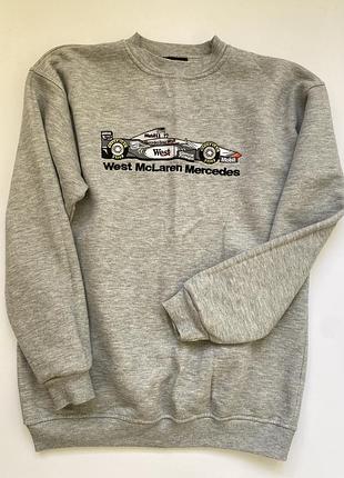 Легендарный мужской винтажный свитшот батник west mclaren mercedes f1 (мерч формула 1)