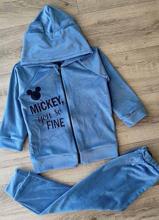 Костюм велюровий "mickie mouse" блакитний