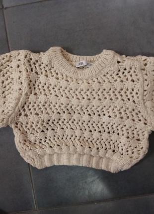 В'язана коротка кофта zara