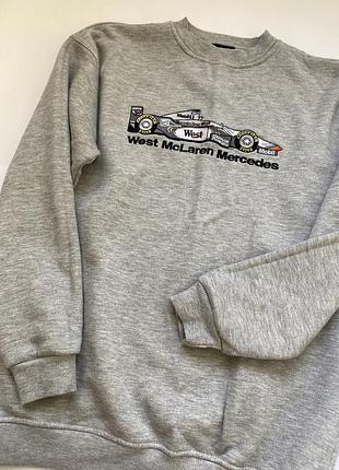 Легендарный мужской винтажный свитшот батник west mclaren mercedes f1 (мерч формула 1) унисекс