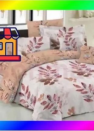 Bs комплект постільної білизни best mix ecotton персиковий двоспальний для сну 100% бавовна бязь сімей bas77/n