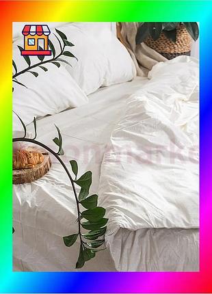 Bs комплект постільної білизни best mix ecotton двоспальний 180х215 см білий сатиновий набір для ліжка bas77/n