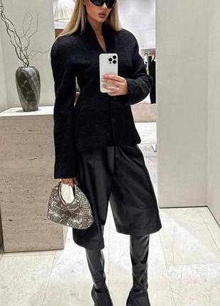 Кюлоти брюки zara кожзам чорні на м розмір