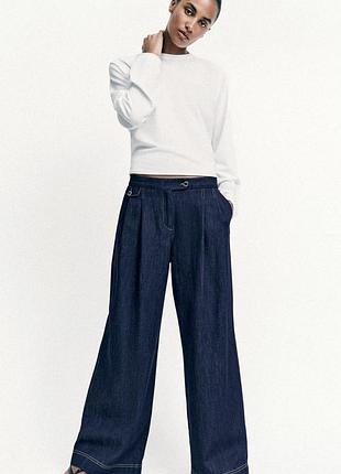 Широкие джинсы wide leg от zara woman, 38р, оригинал