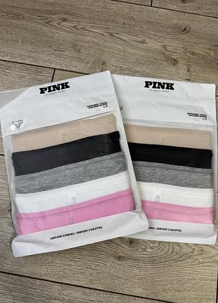 Бавовняні трусики набір victoria’s secret pink