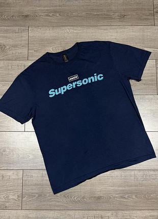 Офіційний мерч футболка oasis unisex t-shirt supersonic title colour blue
