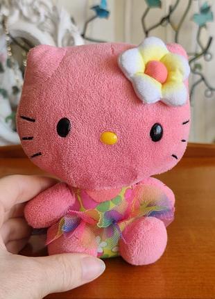 Оригінал hello kitty ty sanrio / плюшева іграшка хелло кетті в сукні з квіткою