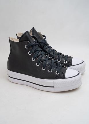 Кеды кроссовки женские кожаные converse chuck taylor all star lift черные размер 37