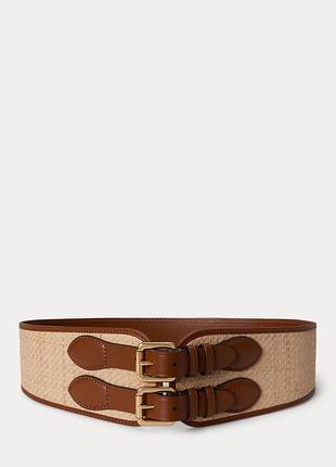 Широкий женский пояс с двойной пряжкой ralph lauren