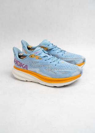 Кроссовки мужские беговые hoka clifton 9 голубые размер 43