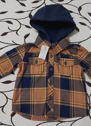 Рубашка 100% хлопок на мальчика 3-6 месяцев, фирмы f&f