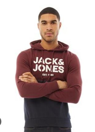 Худі чоловіче на флісі, світшот, товстовка від гарного бренду jack&jones.  розмір s,m.