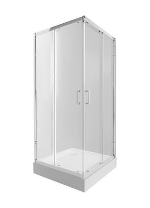 Набор qtap душевая кабина taurus crm1011sc6 clear 100х100 см + поддон tern 301112