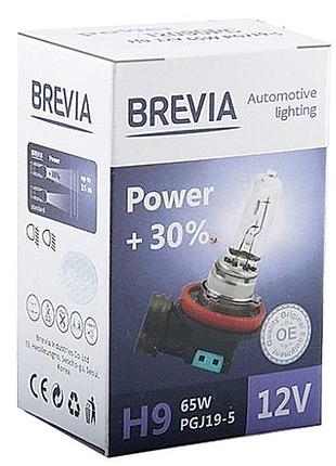 Лампа 12v h9 65w + 30% brevia 1шт 12090pc