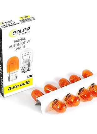 Лампа 12v бесцок.1-контак.бурштин w21w solar 1268 amber