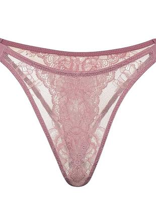 Трусики зі стразами victoria's secret very sexy scattered shine strap peekaboo brazilian panty dark rose m рожеві