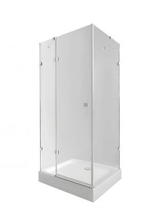 Набір qtap душова кабіна capricorn crm1011sc6 clear 2020x1000x1000 мм + піддон tern 301112 100x100x12 см з сифоном