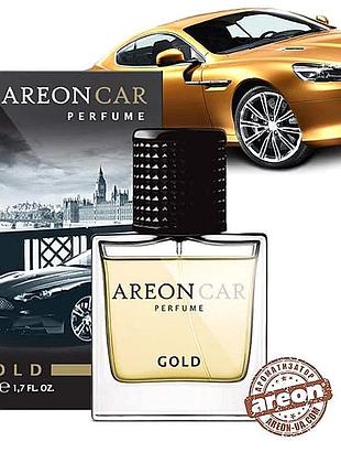 Освіжувач спрей 50ml areon perfume gold золото скло 6шт уп