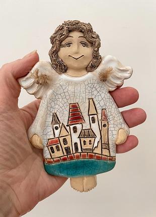 Ангел керамический настенный - керамика ручной работы.