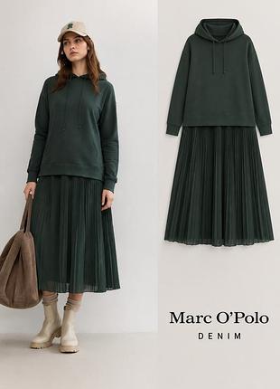 Платье marc o’polo denim рl худи + плиссе, хлопок, оригинал