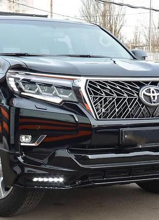 Накладки на передній і задній бампер trd (2017-) білий колір для toyota land cruiser prado 150 2009-2023 рр