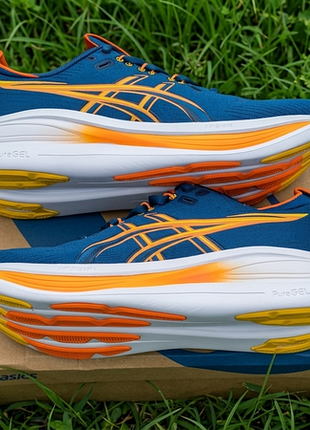 Кросівки чоловічі asics gel nimbus 28 сині, помаранчеві 46 розмір