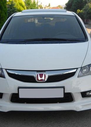 Накладка на передний бампер 2009-2011 (грунт под покраску) для honda civic sedan viii