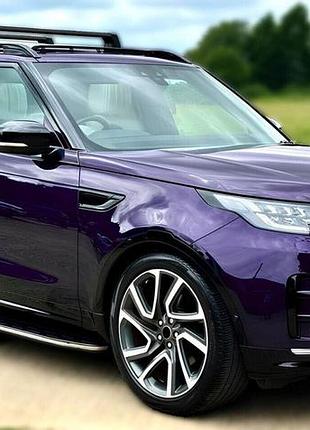 Поперечины на интегрированные рейлинги (черные, 2 шт) для land rover discovery v 2017- гг