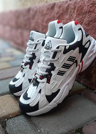 Кроссовки adidas ivy park savage v4 белые с черным и красным разграждением sale