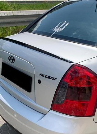 Спойлер lip (sunplex, черный) (115,8см x 6,3см) для hyundai accent 2006-2010 гг