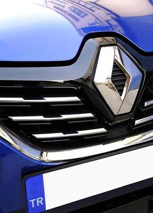Хром накладки на решетку радиатора (6 шт, нержавейка) для renault captur 2019- гг