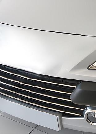 Хром накладки на решетку (2005-2008, 5 шт, нержавейка) для peugeot 307