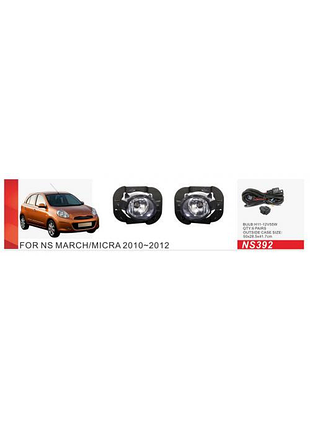 Противотуманные фары 2010-2012 (2 шт, галогенные) для nissan micra k13