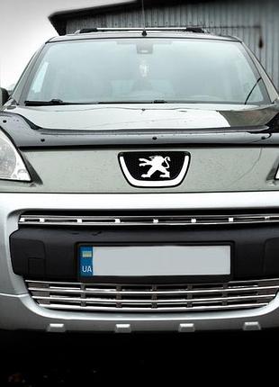 Накладки на решітку (2 част., нерж.) omsaline - італійська нержавійка для peugeot partner tepee 2008-2018 рр