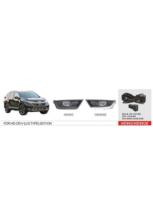 Противотуманные фары 2017-2019 us-тип (галогенные) для honda crv