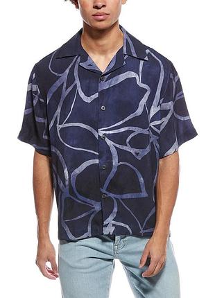 Новая рубашка с коротким рукавом reiss jerry relaxed printed cuban collar shirt, размер l
