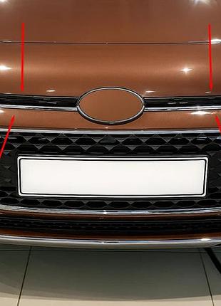 Накладки на решетку 2014-2018 (2 шт, нержавейка) для hyundai i-20