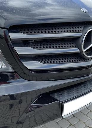 Накладки на решітку blackchrome (2013-2026, нерж) для mercedes sprinter w906 рр