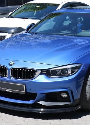 Передняя губа на бампер для m-sport (черная) для bmw 4 серия f32/f33/f36 2012-2020 гг