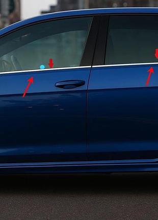 Молдинг скла (4 шт, нерж) carmos - турецька сталь для volkswagen golf 6 2008-2014 рр