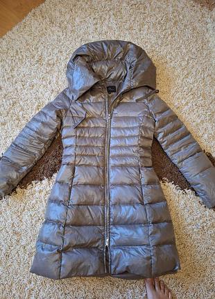 Зимний натуральный пуховик р.xs